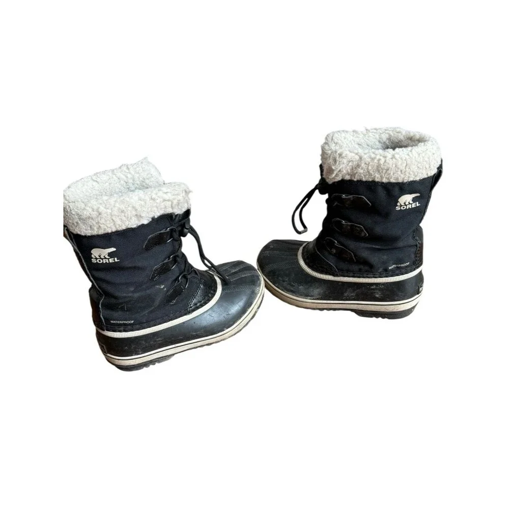 SOREL Kids Yoot Pac Nylon WP Waterproof Black Winter Snow Boots. Size 1.